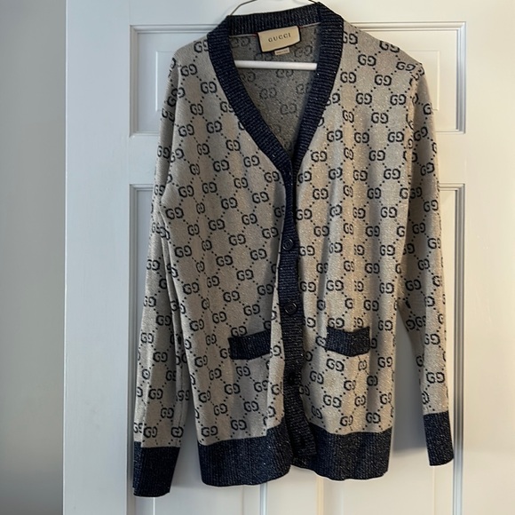 Gucci Sweaters - Gucci cardigan is threaded with metallic fibers for the subtlest hint of sparkle